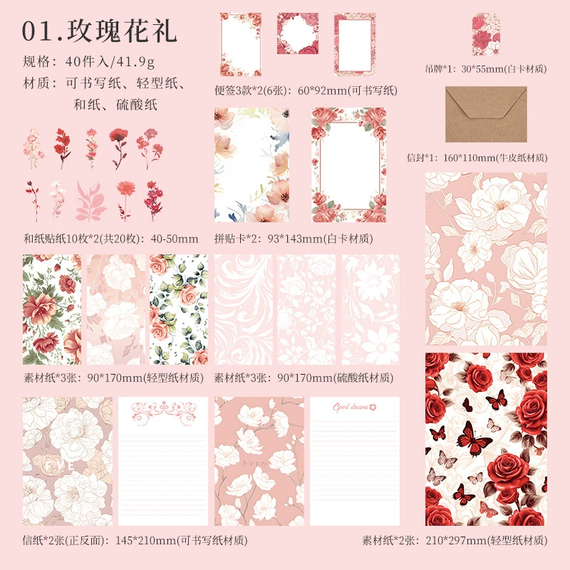 Серия Yuezhen Material Flower Rites, Ретро-цветочный ботанический справочник, сломанная отделка, бумажная струя/бумажный jet-д paper