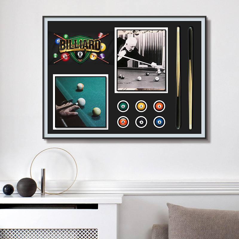 Pintura de decoración de sala de billar Mural de sala de billar tridimensional Mural de restaurante tridimensional Pintura colgante de billar