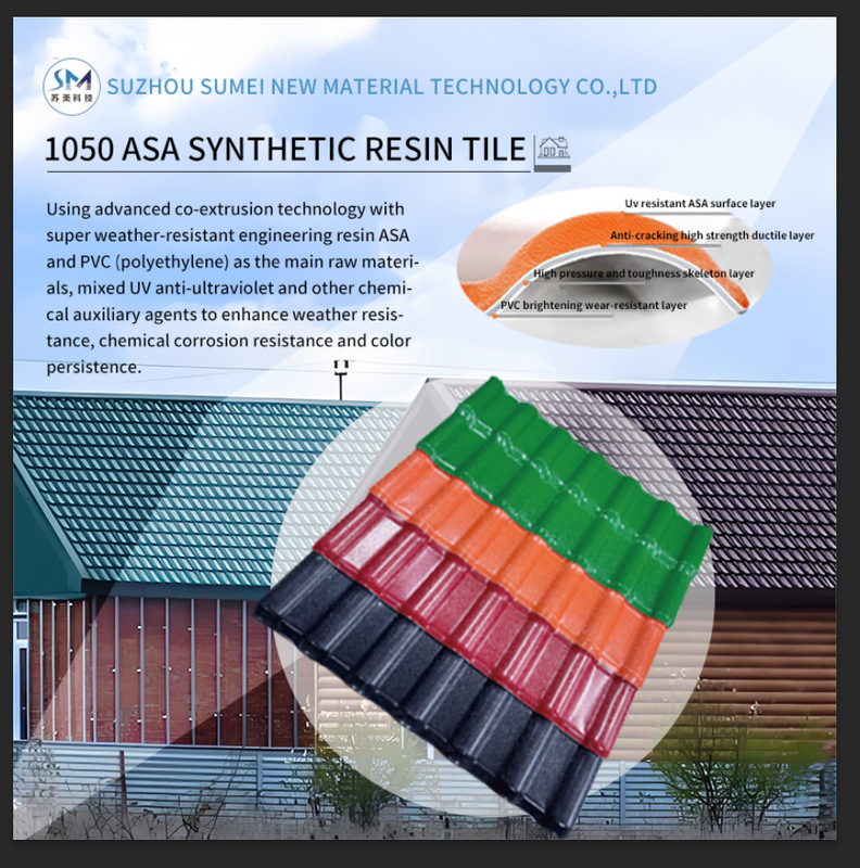 Cross-Border Export of New Asa Synthetic Resin Tiles, Integrated Roof Ridge Roof Tiles, Heat Insulation, Anti-Corrosion, Antique-Style Resin Roof Tiles
