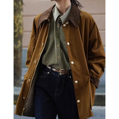 既製カジュアルメンズとレディースウールリバーシブルラペルアメリカンレトロジャケット中古コート秋服