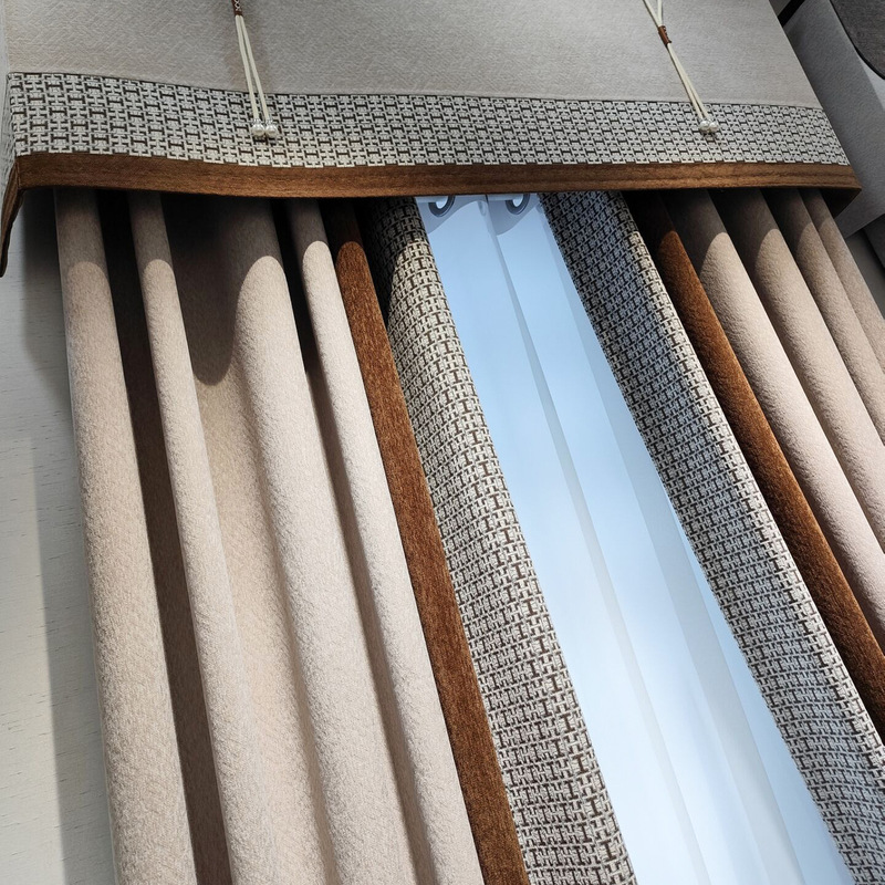 Heighten 3.15 m Seamless Stitching Chenille French Romantic Curtain Living Room Bedroom Room Balcony Bay Window Longer