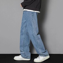 C 37670 Summer Loose Straight Leg Jeans Men �ļ�����ţ��ѝ
