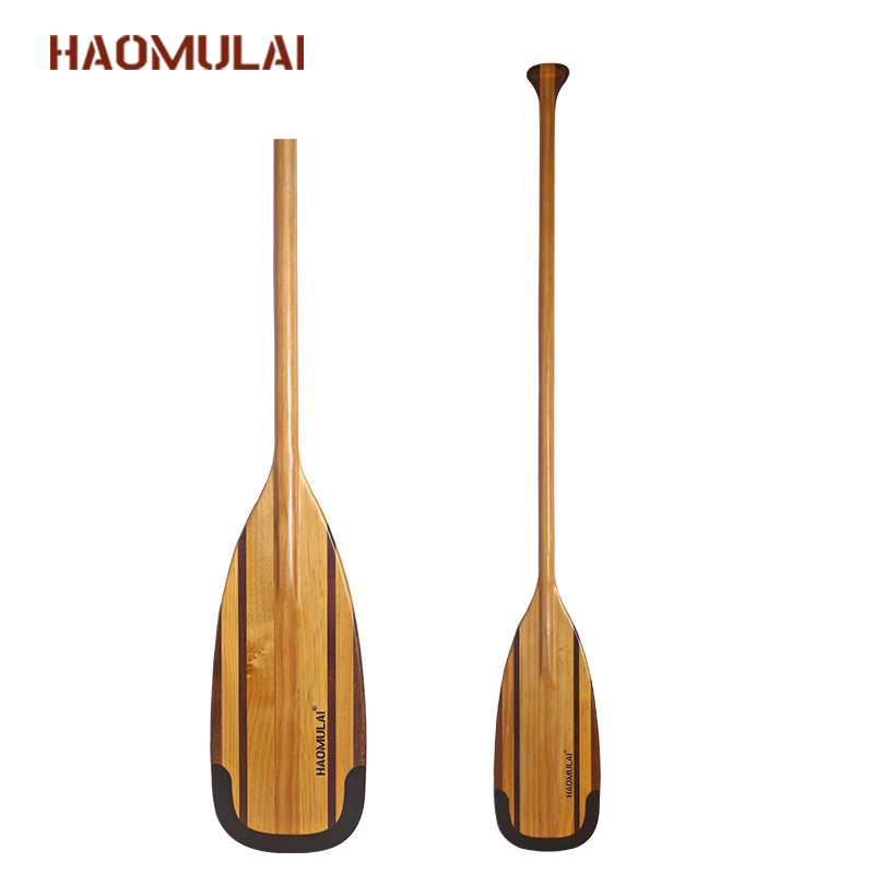 Haomulai Classy Leisure Canoe Paddle Solid Wood Rowing Paddle 1.3/ 1.5m Wood Canoe Paddle