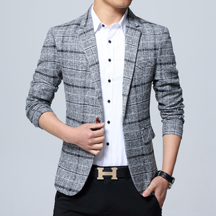Classic Plaid Popular Suit Fashion Casual Single Suit Large Size Foreign Trade Suit Jacket Slim Plaid Suit Top