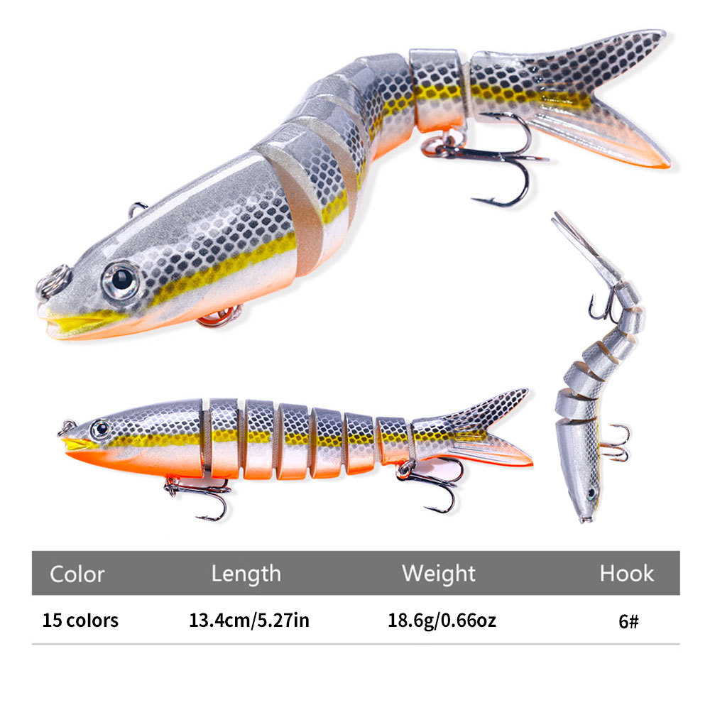 Nuevo Luya cebo multi-Sección de pescado 16 colores 13cm 18g biónico multi-Sección de cebo duro Comercio exterior Luya pesca cebo falso