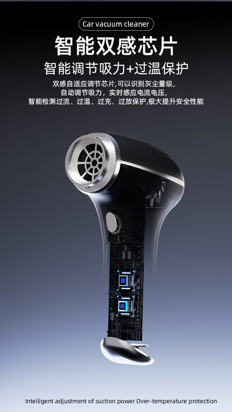 Cross-border wireless car vacuum cleaner, handheld multifunctional desktop cleaner, high-speed wireless compact suction-blowing all-in-one machine