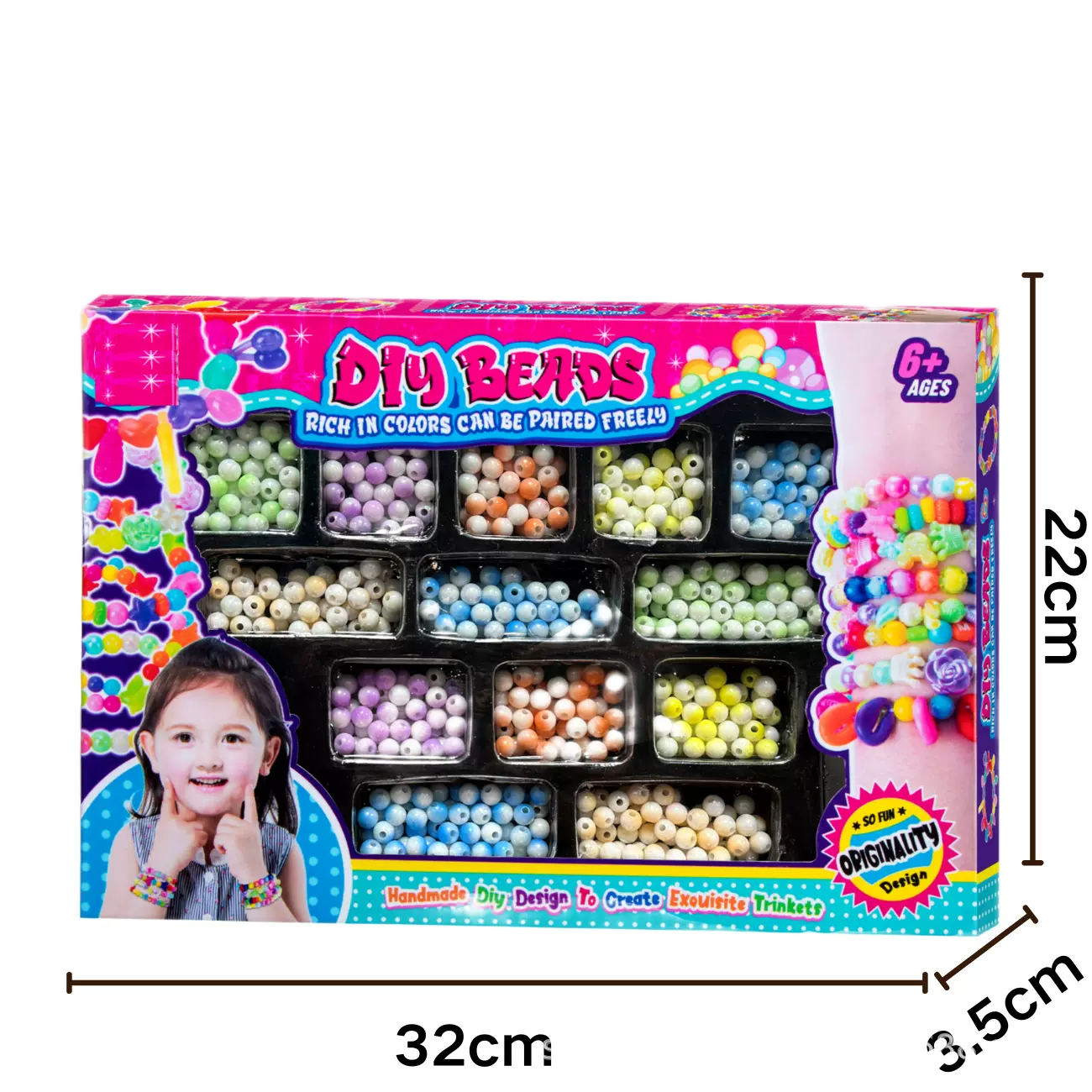 跨境儿童串珠玩具创意手工DIY手链首饰制作女孩礼盒套装幻彩珠