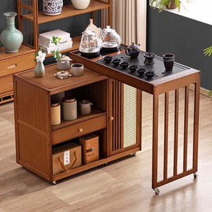Movable New Chinese Tea Table Tea Table for Home Use on Balcony Tea Table Complete Set of Office Tea Cabinet Small Coffee Table