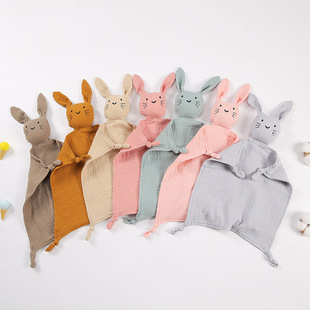 Baby Cotton Gauze Comfort Towel, Children's Small Blanket, Baby Sleep Companion Doll, Animal Cat Drool Towel, Soft