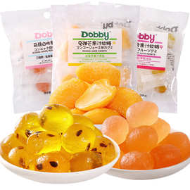 台湾热卖 Dobby网红香浓果汁软糖芒果水果味爆浆橡皮糖袋装70g/袋