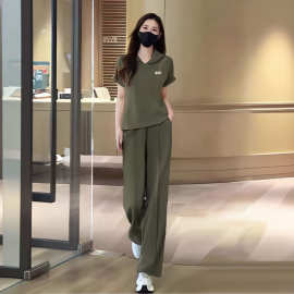 欧货休闲运动套装女夏2025新款时尚洋气宽松跑步运动服两件套潮