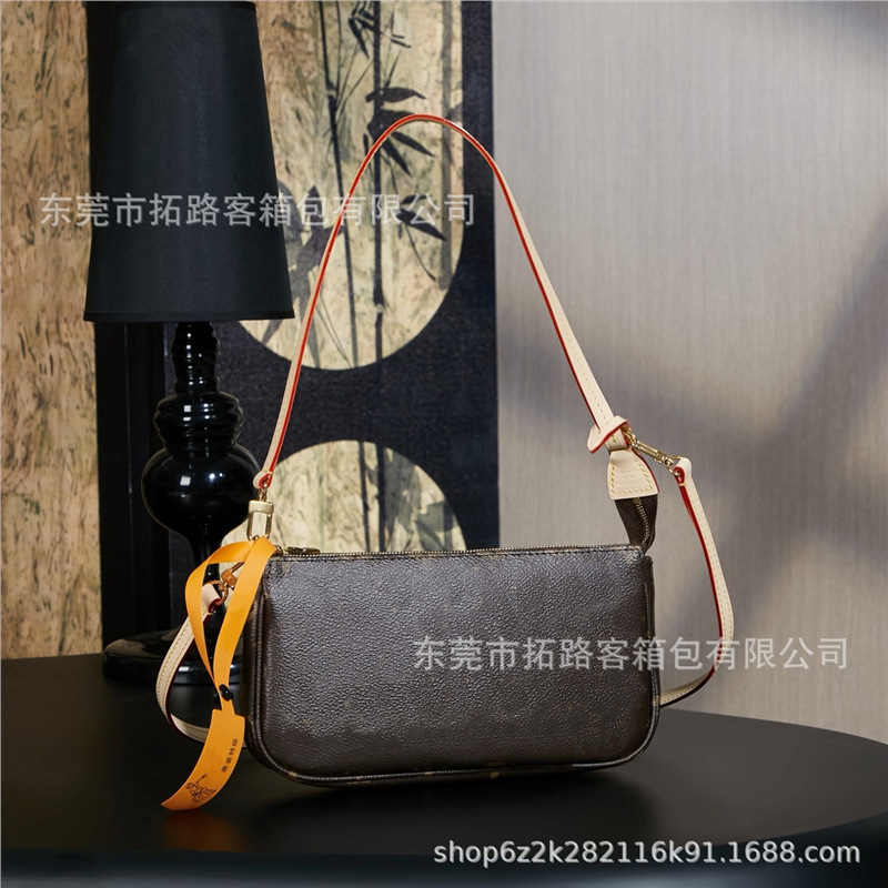 M&Lv Designer Classic Monogram Large Mahjong Underarm Bag Handheld Shoulder Bag Women's High-End Crossbody Small Bag