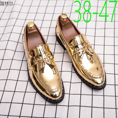 English Spring Men's Business Formal Leather Shoes, Versatile Breathable Trendy Pointed Toe Polished LeMens Shoes