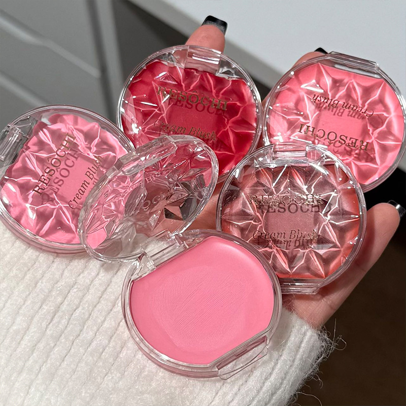 RESOCHI cristal transparente blush monocromático blush natural coreano blush monocromático no volar polvo maquillaje al por mayor