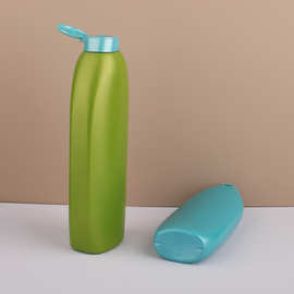 绿蓝翻盖塑料瓶小扁平供应200ml/450ml乳液瓶洗洁精厂家批发包材