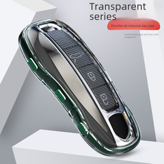 適用於保時捷鑰匙套帕拉梅拉911 718扣Taycan卡宴Macan汽車包殼女