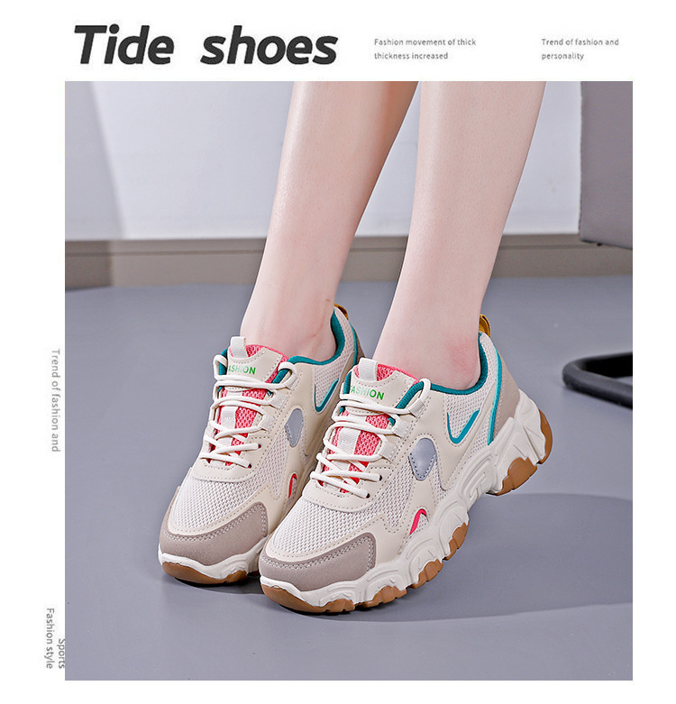 Spring new women's sports shoes, fashionable, breathable, lightweight, non-slip, wear-resistant, casual sports shoes, flat shoes_voghion.com