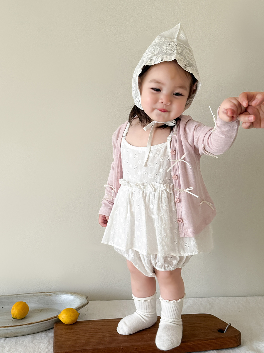 Ropa para niños de caña de pera Chaqueta de protección solar para niños Estilo fino de verano Ropa de Lesser para niñas Cardigan para bebés y sombreado para bebés image 7