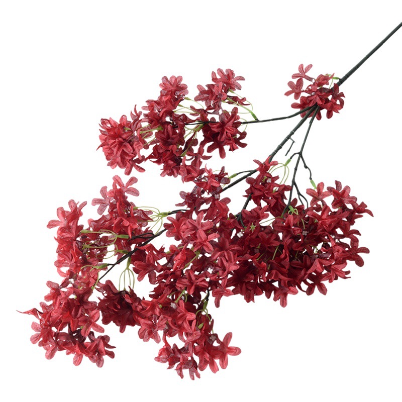 Artificial Lila Cruz flor larga flor de cerezo tela seda Home Hotel techo camino plomo arco decoración al por mayor