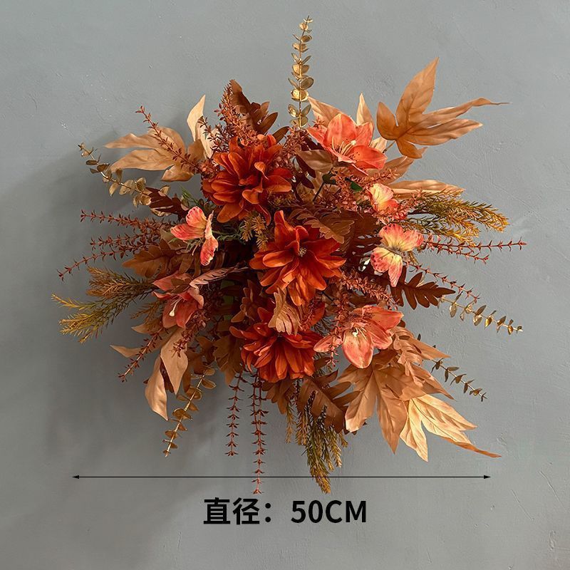 升级大尺寸订婚仿真花排花仿真绢花成品装饰尤加利花排台路婚礼|undefined