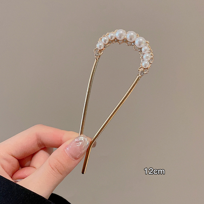 Antiguo estilo u flange pearl clip de cabello de mujer paso a paso mariposa clip de cabello de alta sensación cheongsam adorno de cabello artefacto de cabello