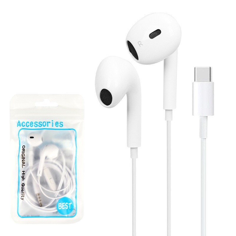 Auriculares con cable de cuarta generación para juegos de tableta de teléfono móvil con control de cable en la oreja Apple-Huawa-type-c-Honor