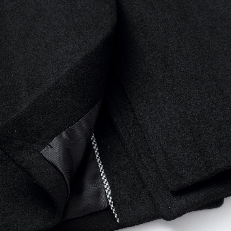 Abrigo de lana Siqilong para hombre, largo medio, doble botonadura, chaqueta de lana tipo polo para invierno, abrigo para hombre con solapa.