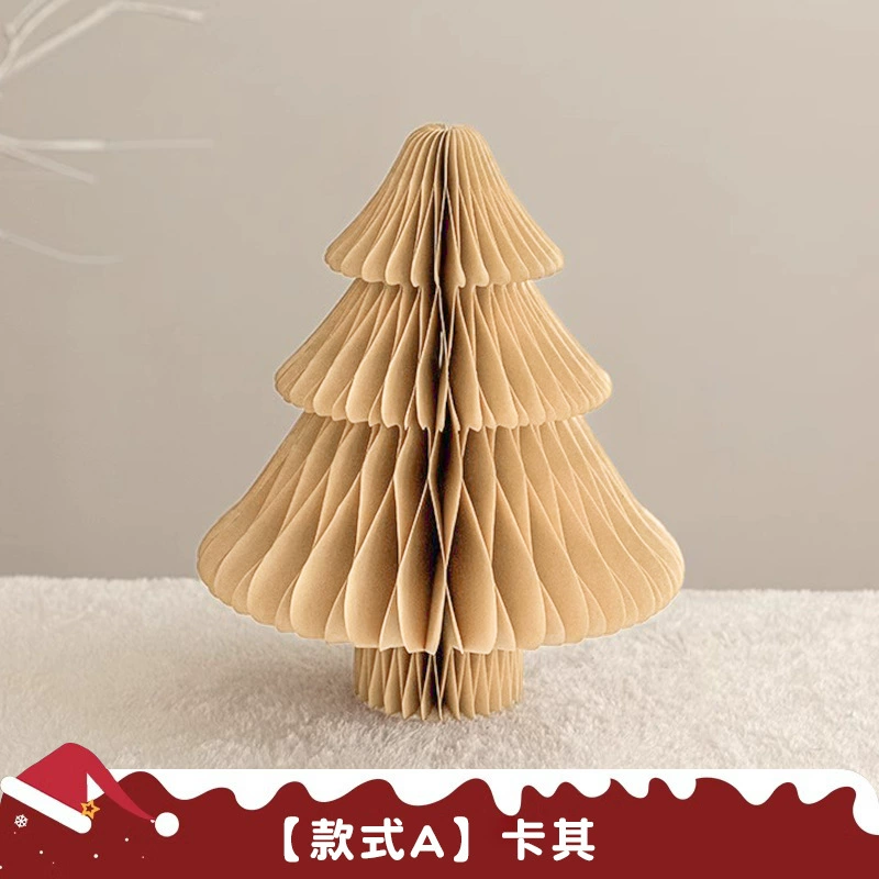 Table Christmas origami decorations, small foldable paper trees, styles A–D, 10–50 cm