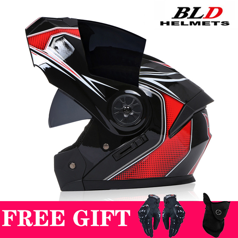 Electric Vehicle Helmet, Motuoche Motosiklet kaskı (dəbilqə) - gloss-black-red-tea-visor-gift-mask-gloves-s55-56