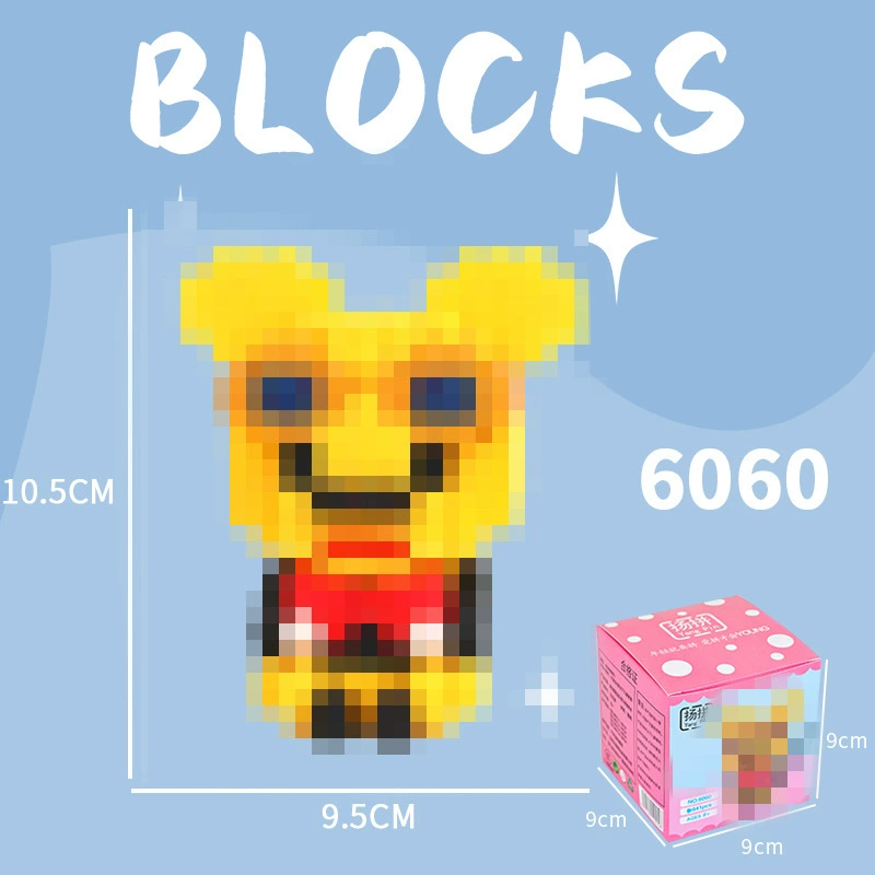 Cartoon Building Block Toy Set, Mini Constructor Doll, 9×9×9 cm, Assorted Character Designs