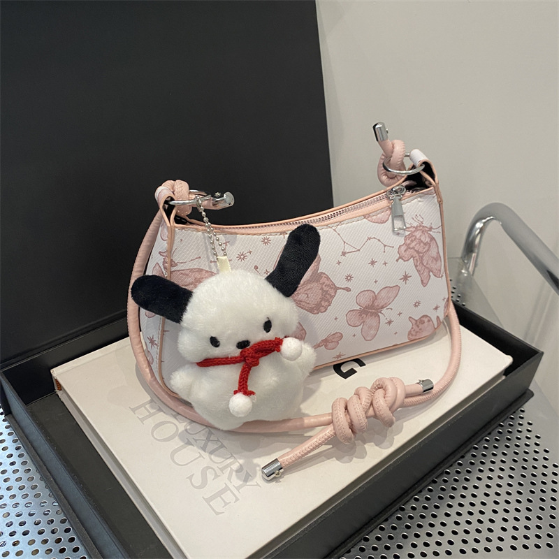 Bolso de diseño de nicho para mujeres 2024 nuevo estilo coreano lindo bolso de brazo portátil para mujeres sensación de alta calidad de una sola mochila de hombro de moda