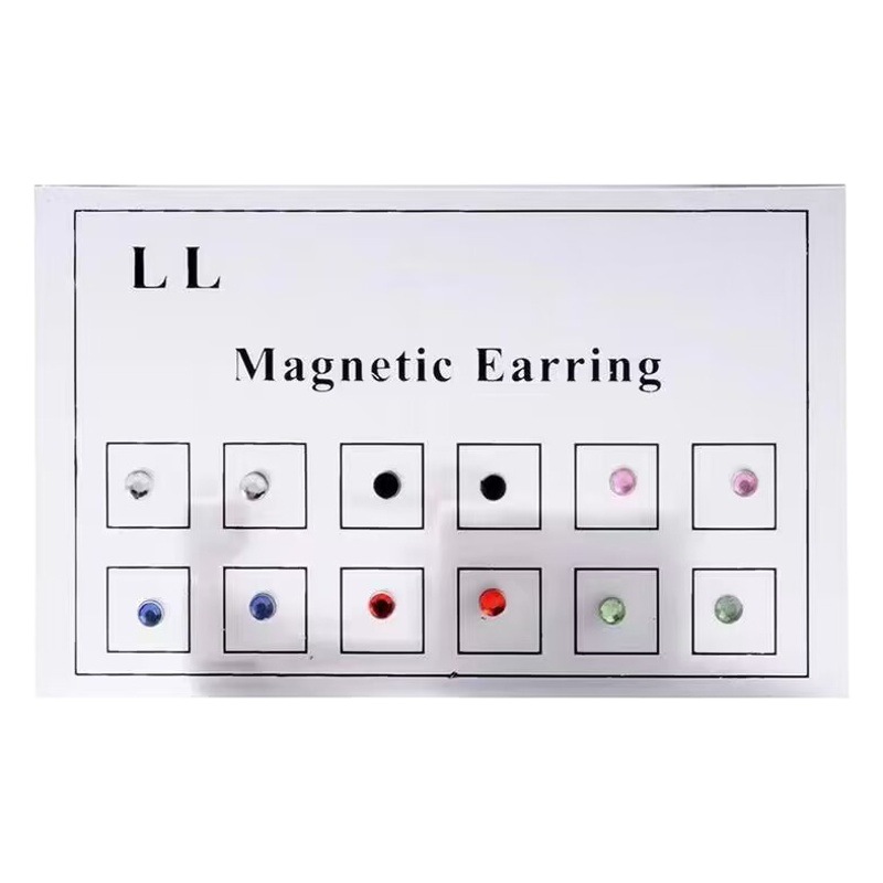 Cross-border special for new 12pc non-piercing nose stud non-perforated Diamond magnetic magnet lip stud small ear studs small size