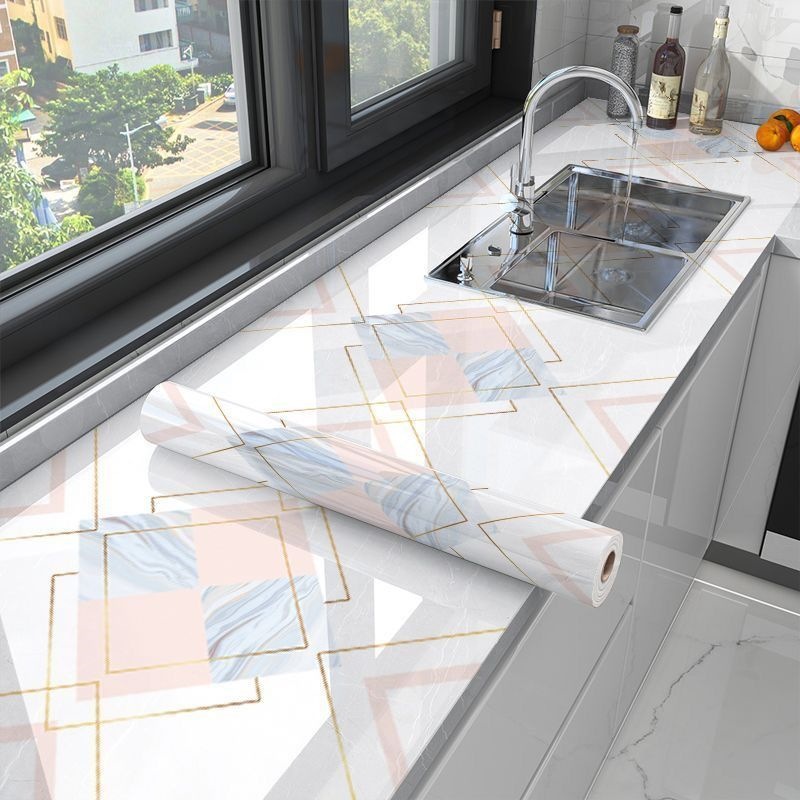 Cocina de mármol a prueba de agua a prueba de aceite pegatinas resistentes a altas temperaturas papel pintado autoadhesivo gabinete de cocina hogar a prueba de humedad estufas renovación papel pintado