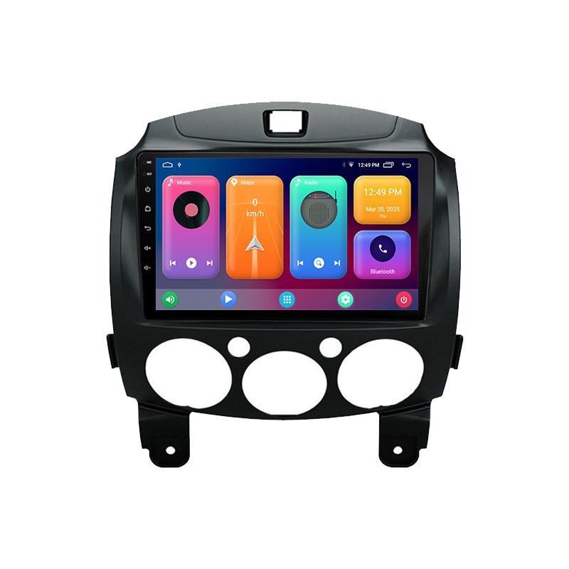 Suitable for 07-13 Mazda 2 Android large screen navigation GPS Bluetooth reversing image Carplay 5