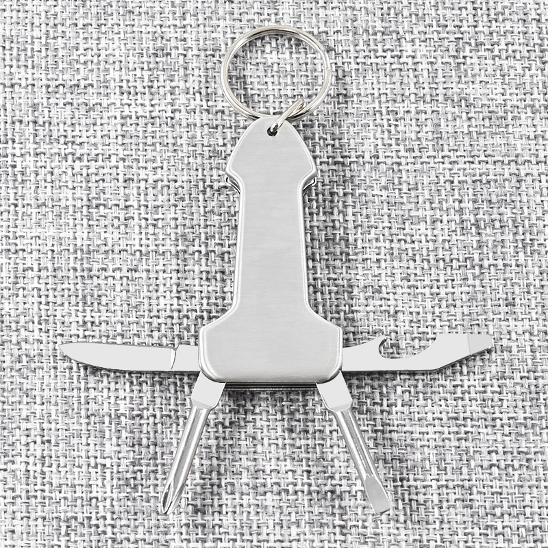 厂家直销 礼品多功能小刀 4开小刀 便捷带钥匙扣多功能多开刀具