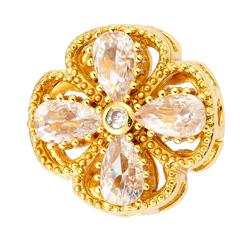 Antiguo método oro goteando aceite azul quemado colgante cuentas Dios de la riqueza atrapador de sueños flor cuentas de tambor accesorios de bricolaje joyería de transferencia