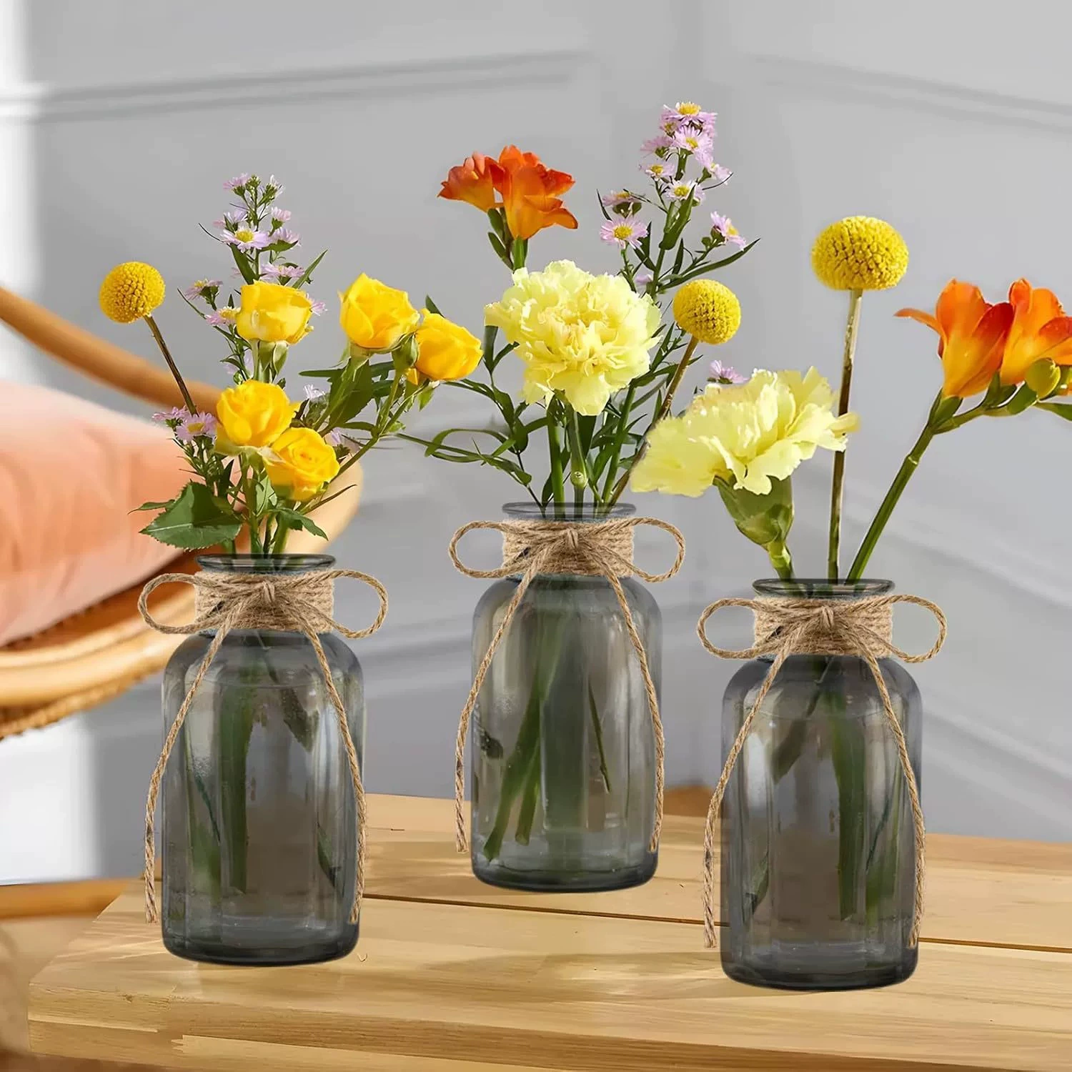 Glass table bottle flower-shaped, Amazon, small vase, light luxury style