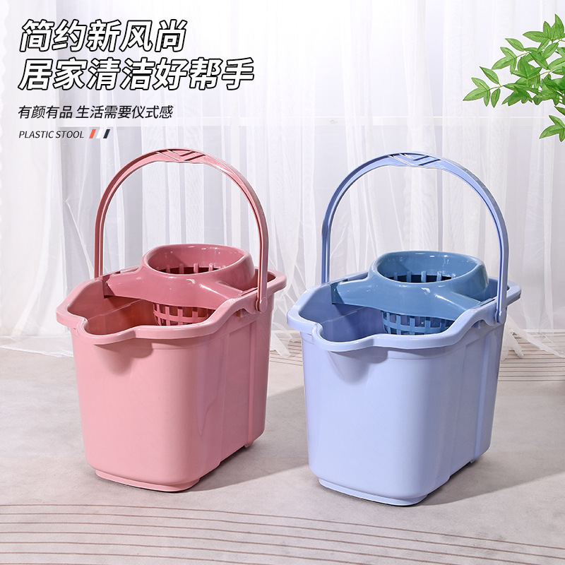 Factory Wholesale Hand-Pressed Mop Bucket with Pulley, Thickened, Large Capacity, for Home Use Factory Wholesale Hand-Pressed Mop Bucket with Pulley, Thickened, Large Capacity, for Home Use