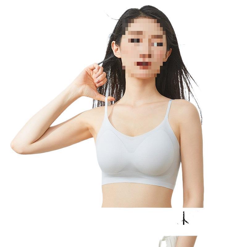 Jiaoshu Women's Ultra Comfortable Breathable Seamless Bra with Cooling Ice Skin Fabric, Enhances Small Busts for a Larger Look, Suitable for All Seasons