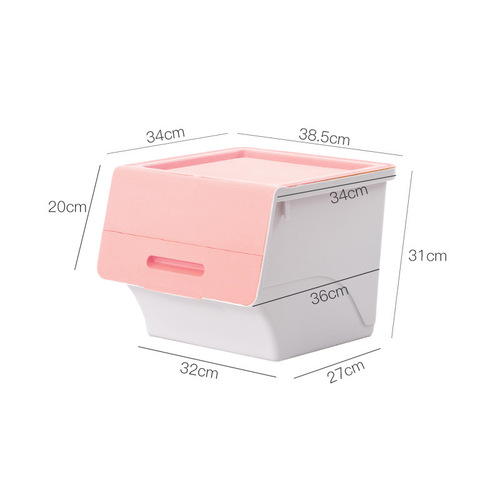 Household front-opening children's storage box hippo mouth toy storage box snack storage box flip-top clothes storage box