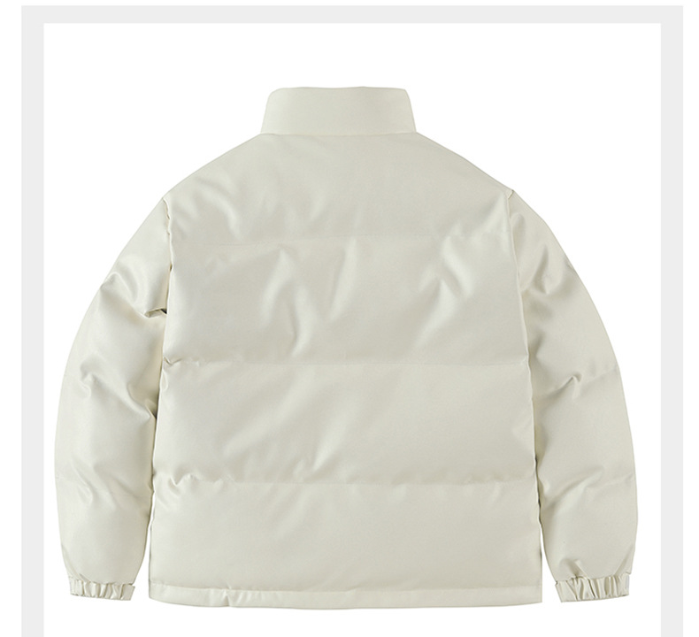 Herren Stehkragen Kunstleder Bomberjacke Gefütterte Winterjacke_voghion.com