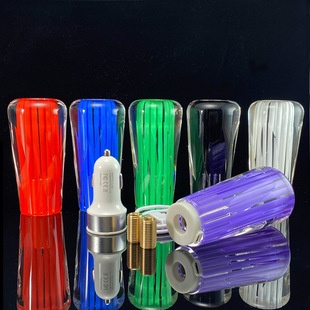 Foreign trade hot selling powerful factory acrylic LED car gear head gear head cylindrical crystal gear head
