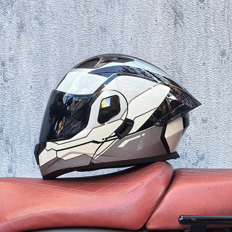 Orz casco de carcasa pequeña casco de cara a cara casco de motocicleta locomotora de doble lente hombres y mujeres de cuatro estaciones casco de crucero grande