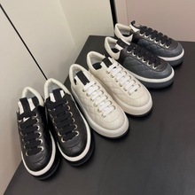 新款高品质欧美中东迪拜新加坡马来西亚松糕底经典菱格休闲面包鞋