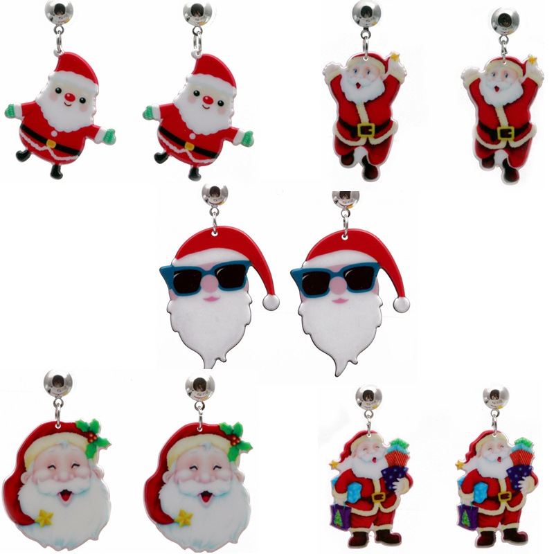 Europeo y americano transfronterizo Navidad Santa Claus pendientes hembra ins estilo moda Navidad vacaciones joyería