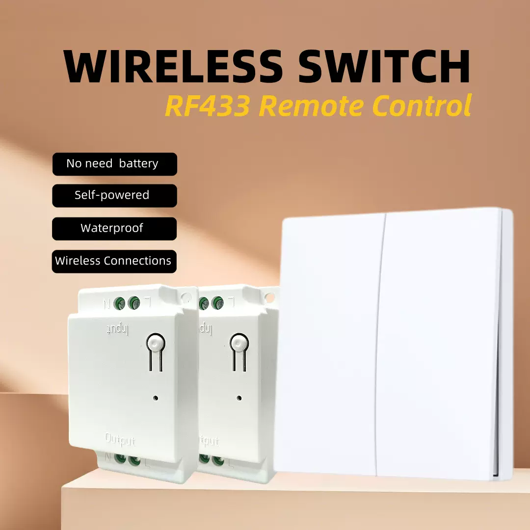 现货自发电无线开关免布线家用单双控随意贴智能遥控开关认证齐全