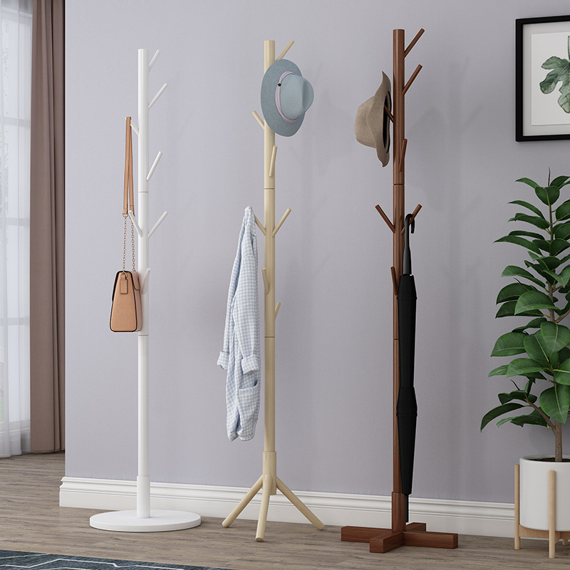 Trendy Freestanding Clothes Rack for Home Bedroom Solid Wood Coat Rack Living Room Entryway Tree Branch Clothes Hanger Bag Rack
