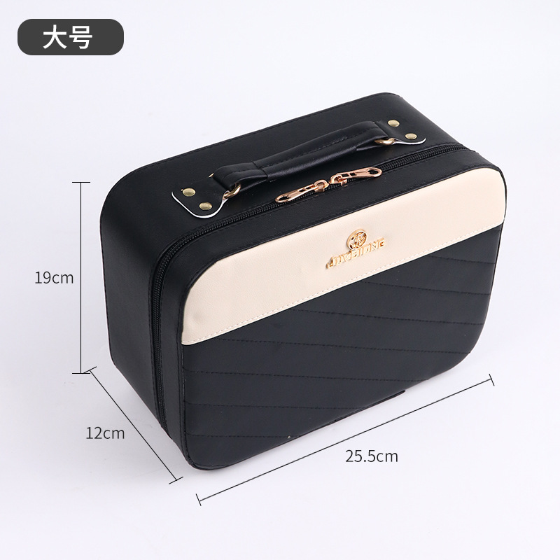OEM OBM cajas de maquillaje femeninas de gran capacidad PU caja de almacenamiento impermeable maleta de gran capacidad tamaño personalizado LOGO