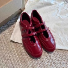 ZA复古圆头小红鞋浅口玛丽珍鞋女2025秋季新款休闲玛丽珍单鞋