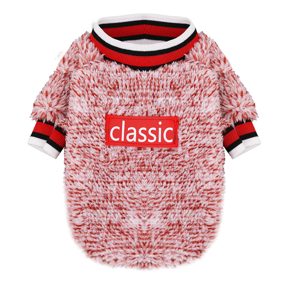 Liquidación de lana de cordero perro gato ropa de otoño e invierno oso de peluche deportes clásicos de dos piernas suministros térmicos